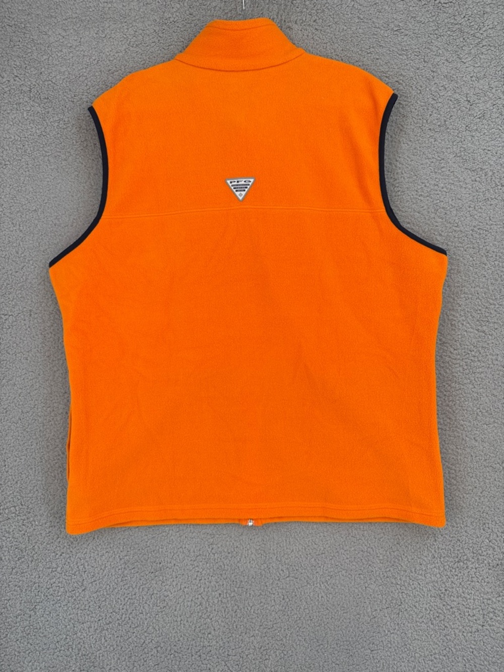Columbia PFG Mens 2XL Orange Fleece  full zip Vest with Black Trim Fishing - Picture 8 of 9
